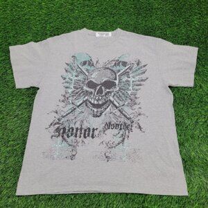 Vintage Skull Shirt Xl Gray Y2K
